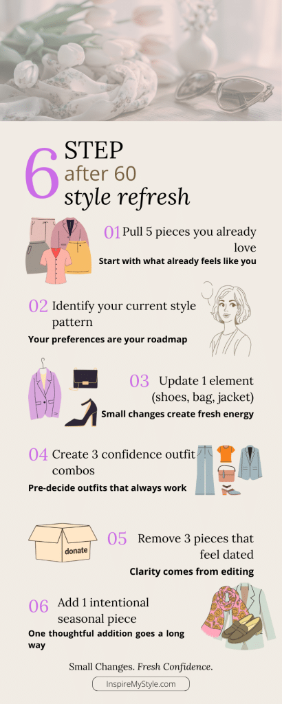 6-step after 60 style refresh infographic